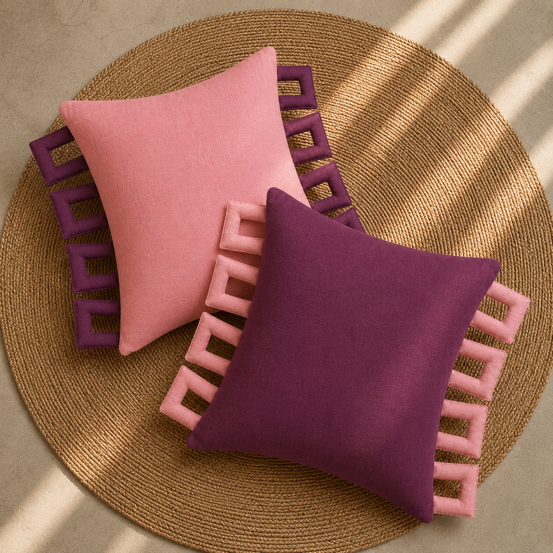 Dusty Rose Frame Cushion Cover