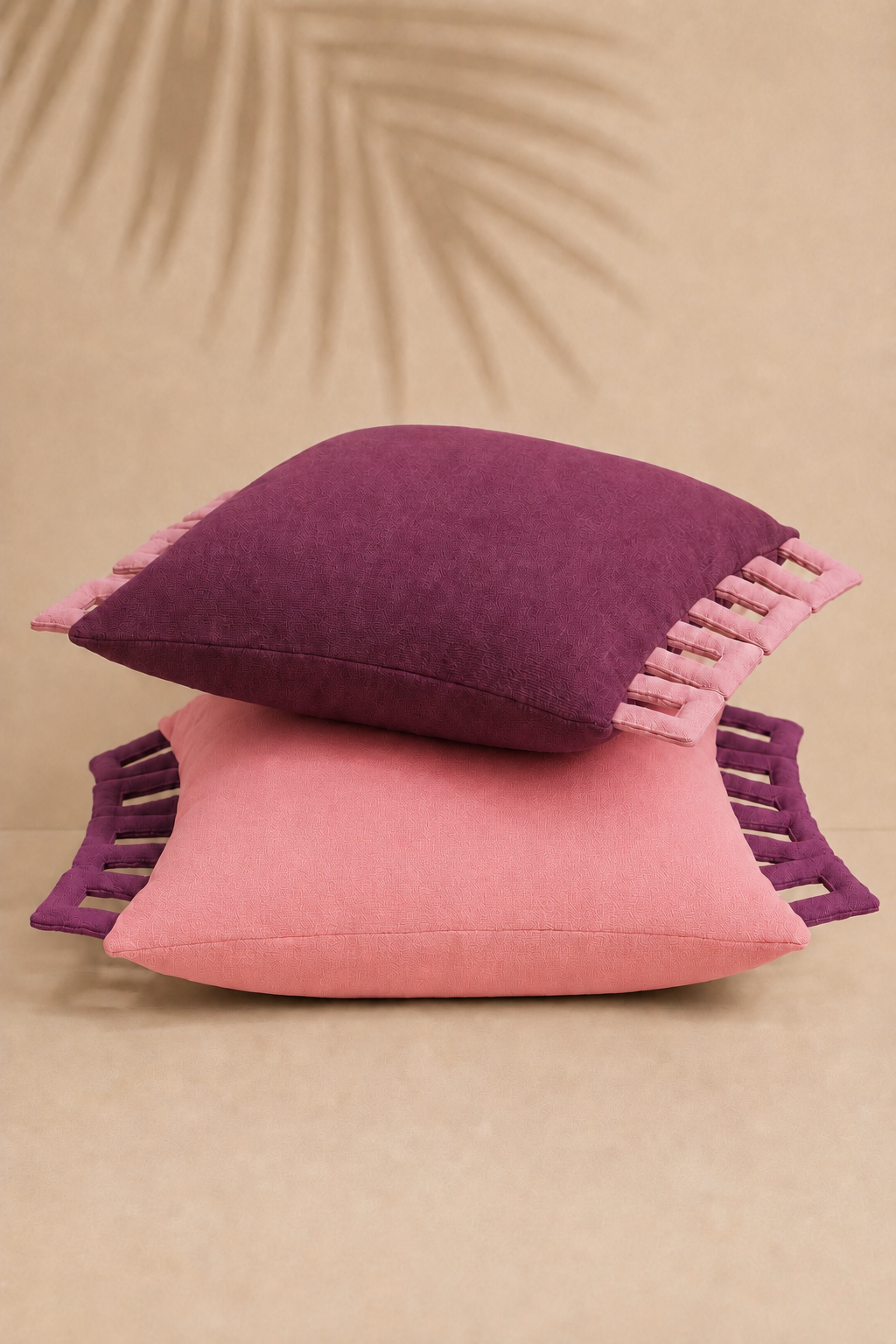 Dusty Rose Frame Cushion Cover