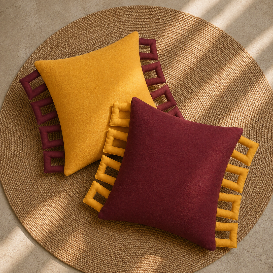 Saffron Frame Cushion Cover